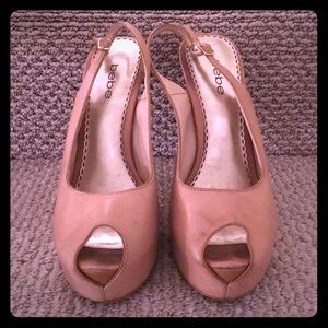 Bebe Nude Platform Heels